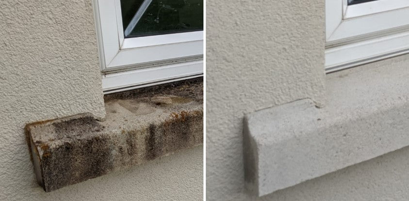 Black staining on rendered walls