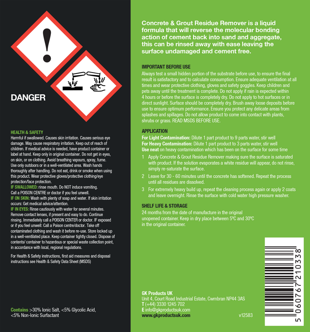 GK Concrete & Grout Residue Remover