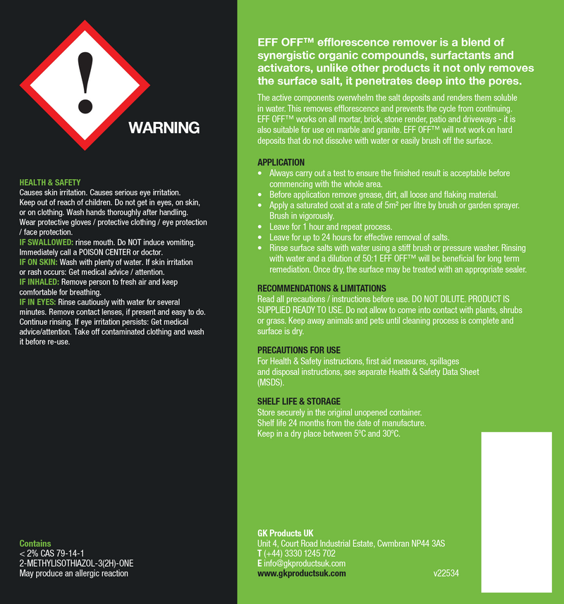 GK EFF OFF™ Efflorescence Remover 5Ltr