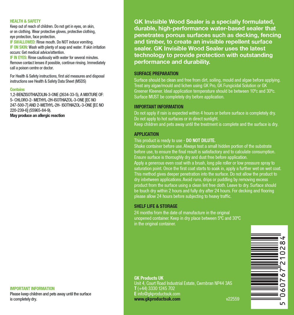GK Invisible Wood Sealer 5Ltr