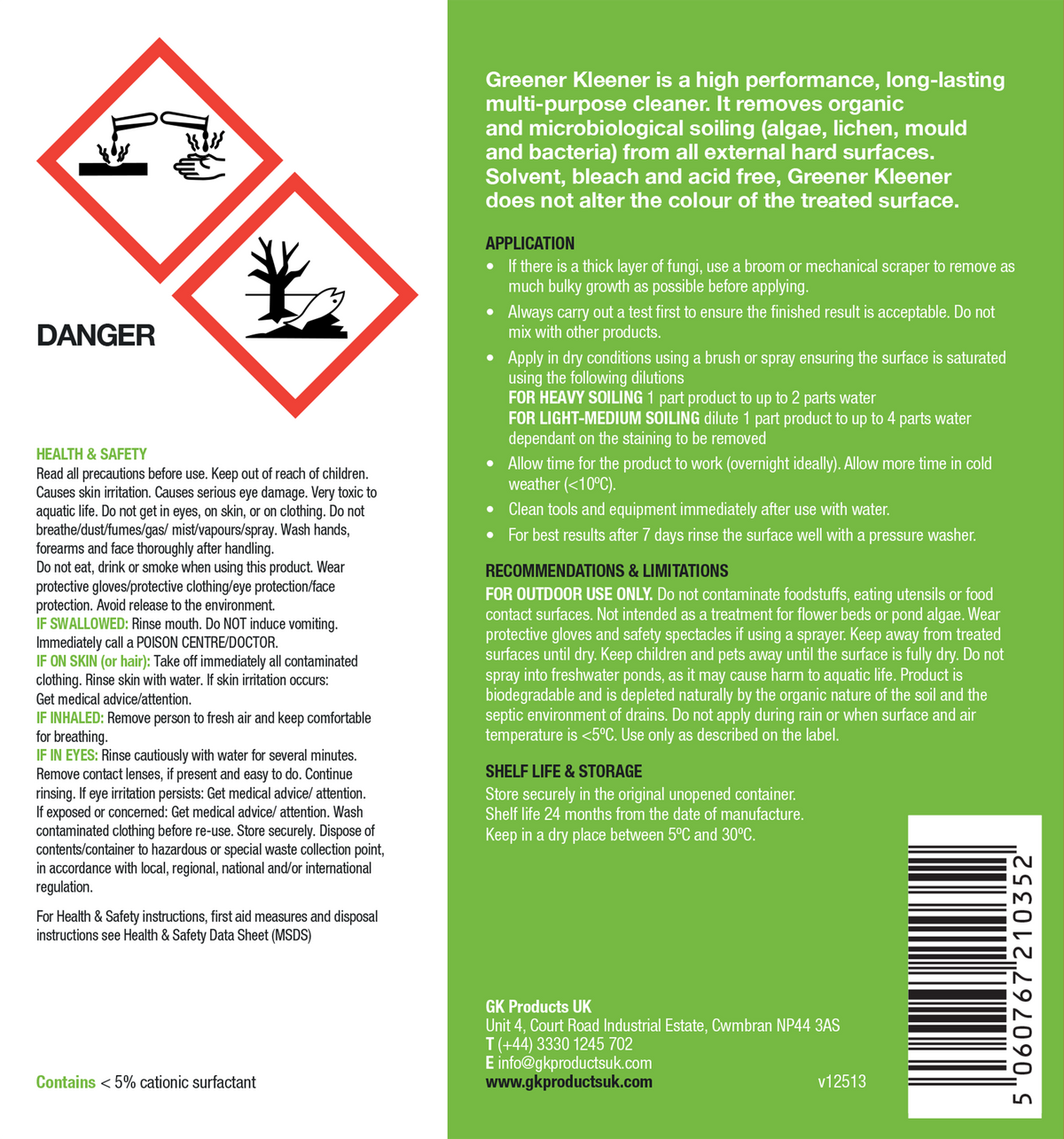 GK Render Cleaner 5LTR | Algae Remover for Render – GK Products UK