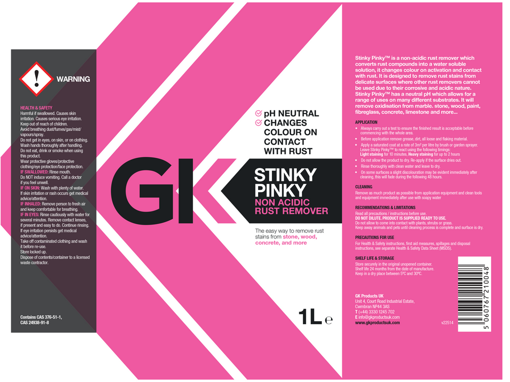 GK Stinky Pinky Rust Remover 1L