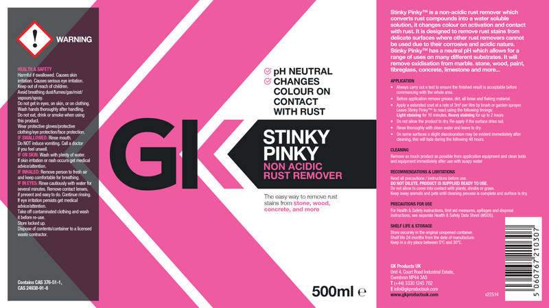 Stinky Pinky Rust Remover 500ml